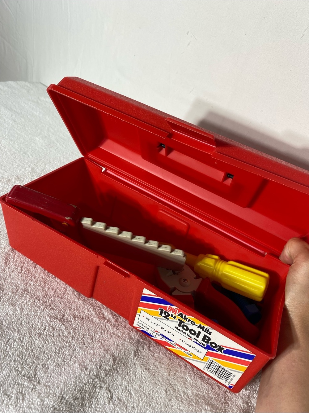 Childrens Plastic Toy Tool Lot With Red Akro-Mils Tool Box - Picture 3 of 16